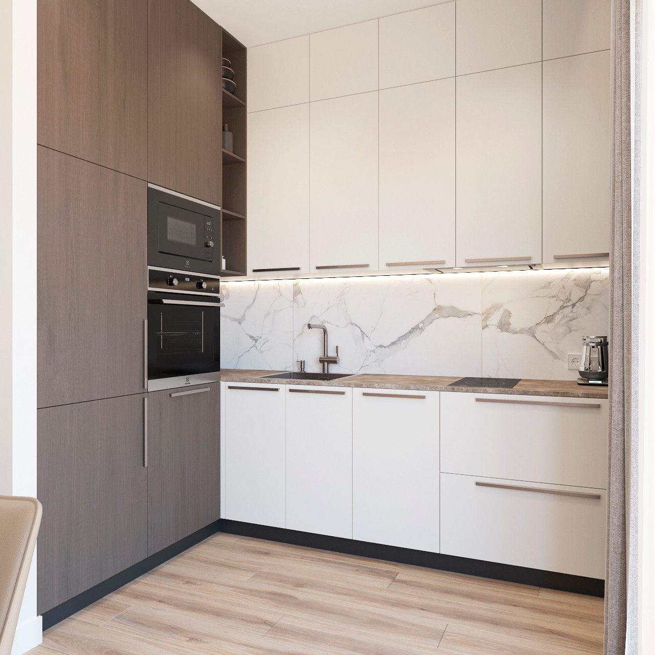 Проект кухни-гостиной 35 м.кв