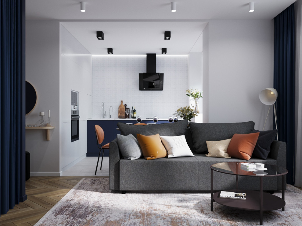 Компактная квартира со спальней в нише