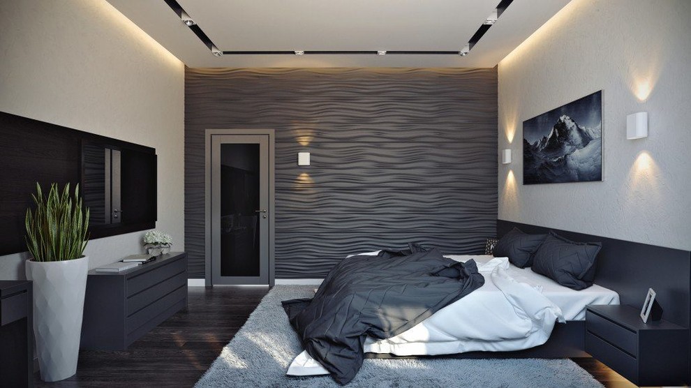 Дизайн интерьера спальни: эффектная контрастность