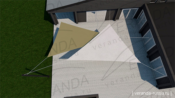 Стильный навес для летней террасы с бассейном