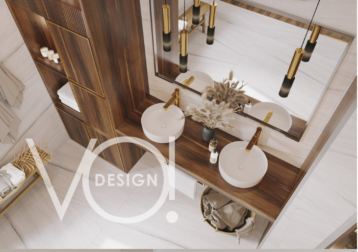 Загородный дом: кухня, гостиная и гостевой санузел