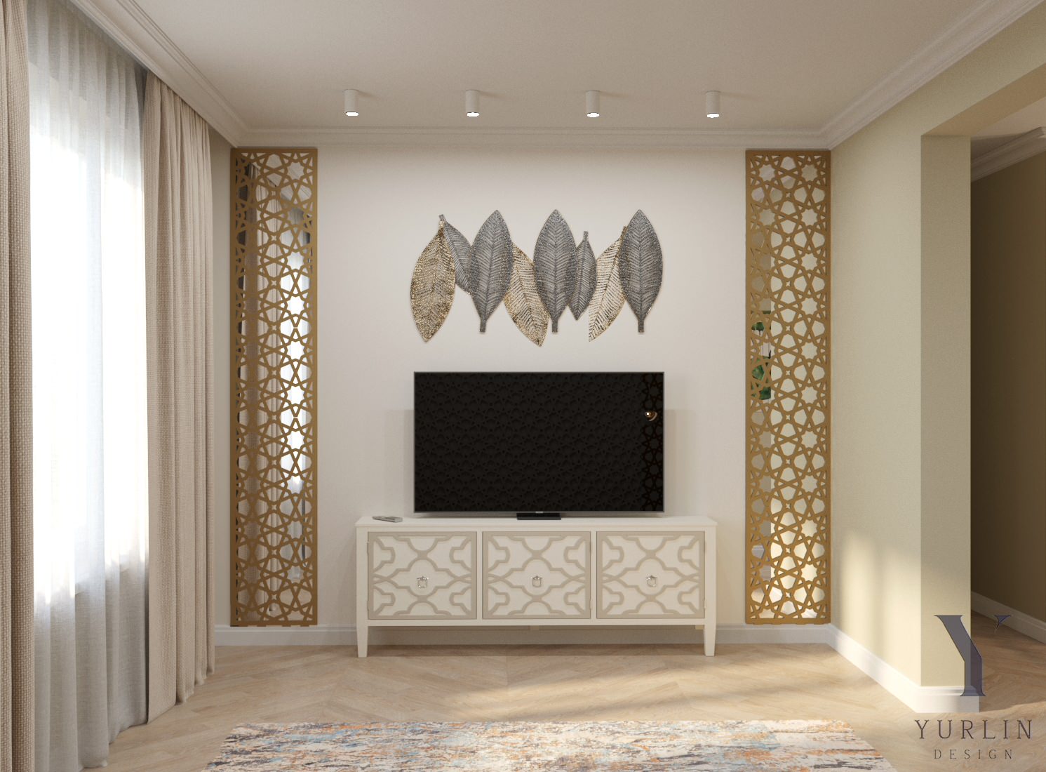 Дизайн проект кухни, гостиной и санузла