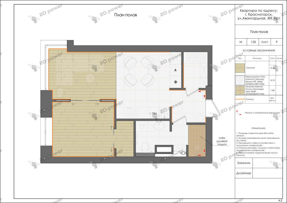 Рабочая документация для дизайн-проекта квартиры