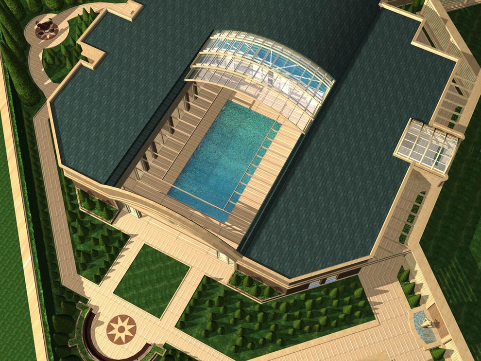 Частная вилла с раздвижной крышей в г. Анапа.