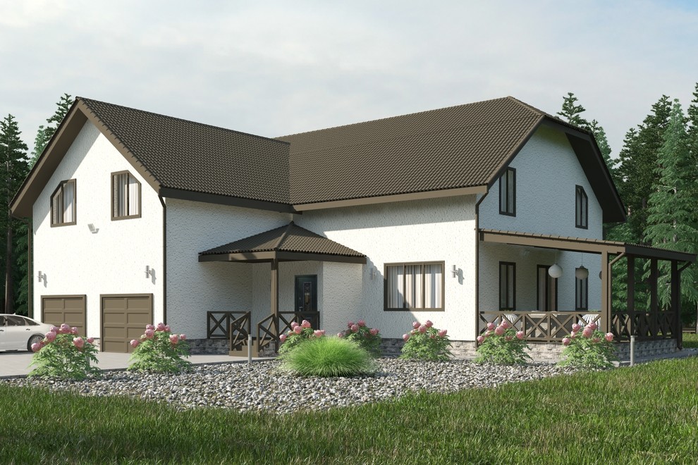 Дизайн-проект фасада каркасного коттеджа