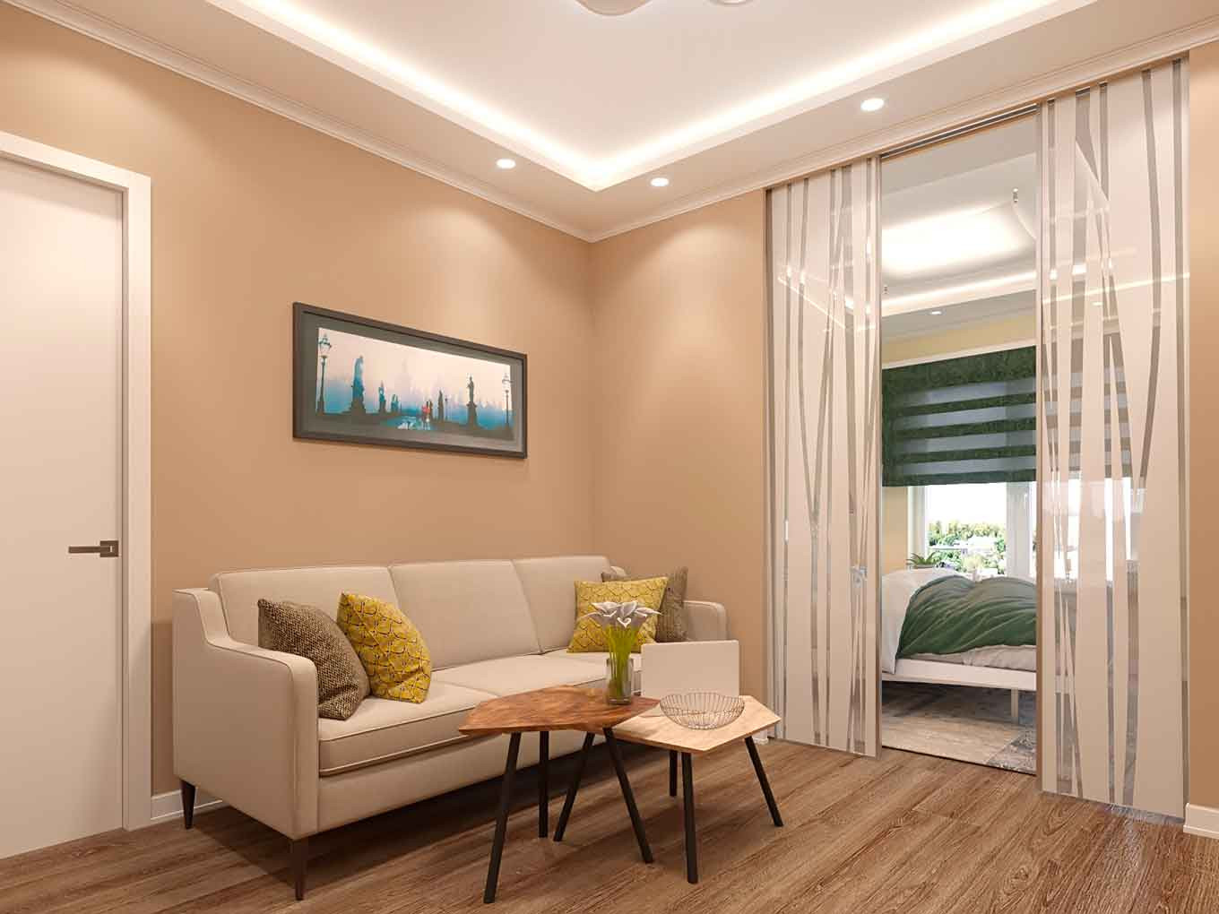 Гостиная комната с камином