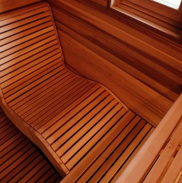 Сауна, стены канадский кедр, пологи липа