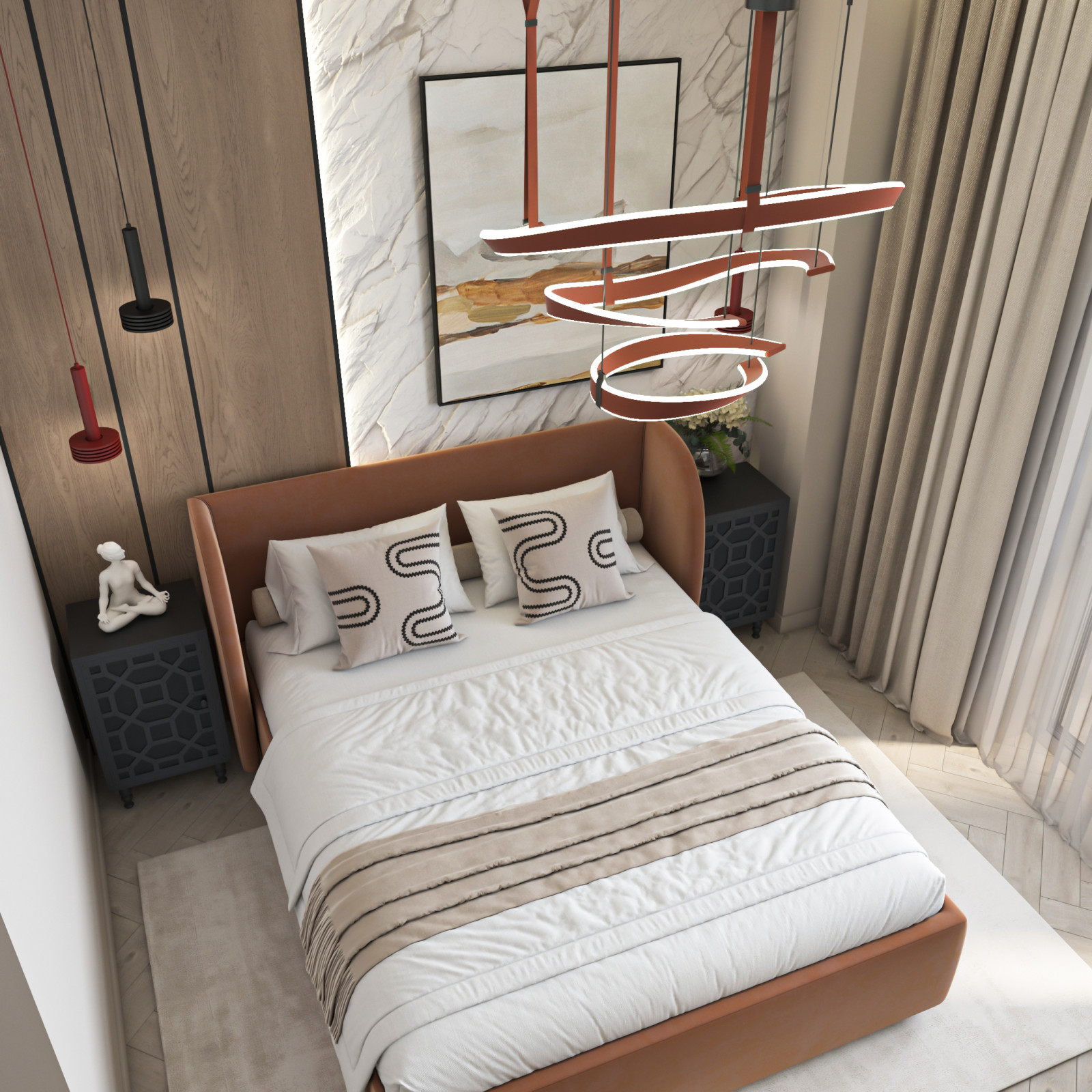 Дизайн двухкомнатной квартиры 65кв.м в центе города для молодой девушки.