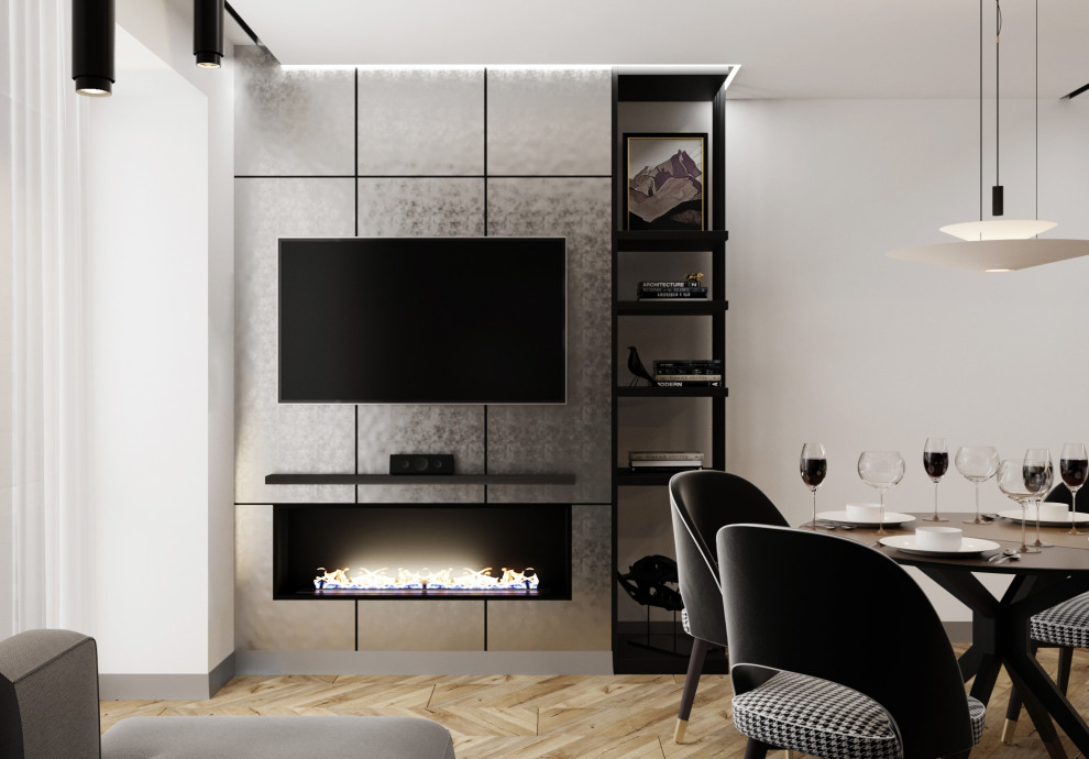 Дизайн кухни-гостиной в стиле лофт