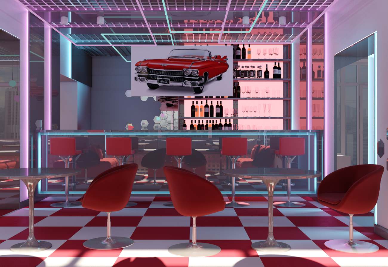 Кальянная в стиле 50х годов