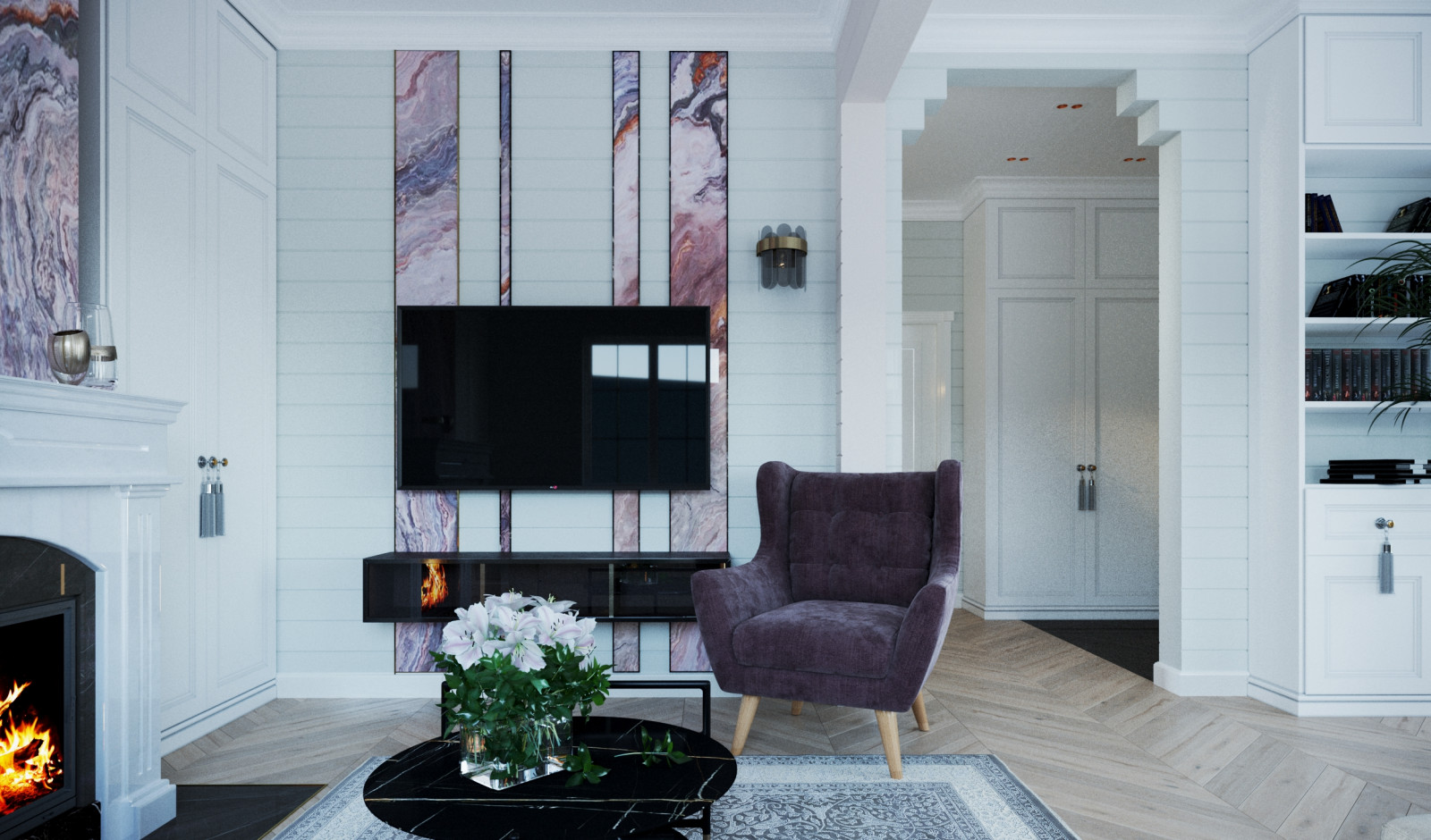 Дом из бруса 130 кв.м._ Гостиная