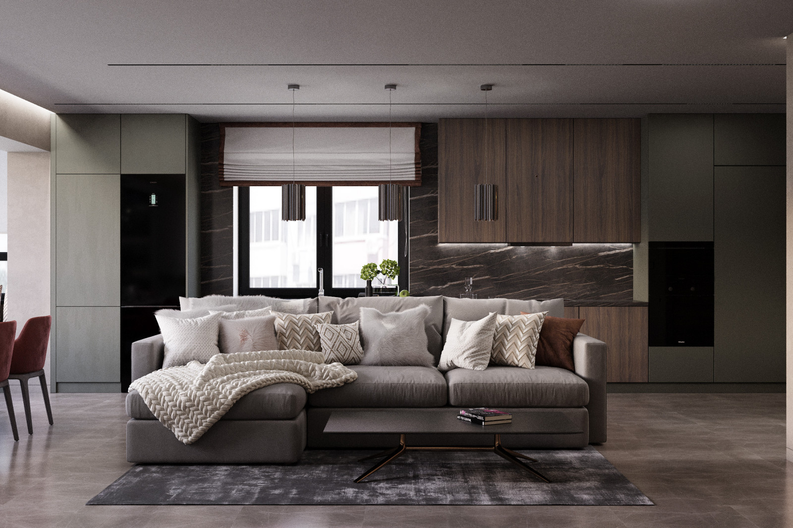 Квартира выполнена в современном стиле