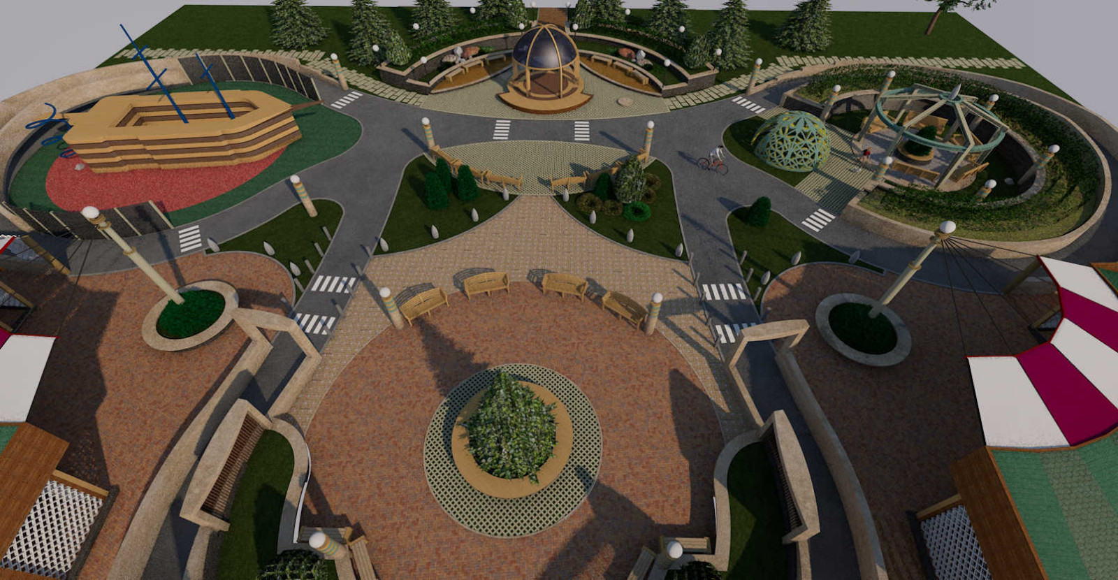 Элементы благоустройства жилого квартала