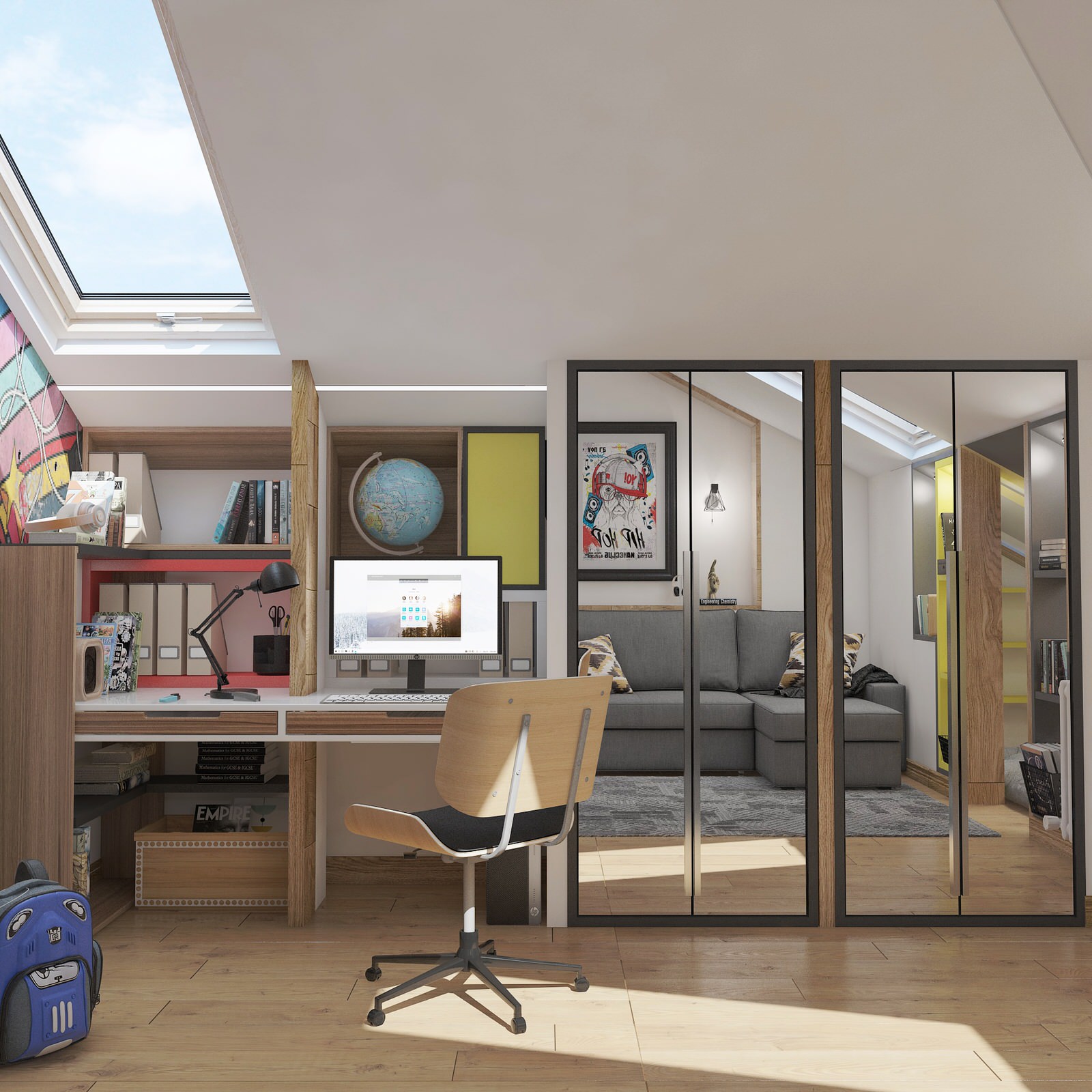 Проект двухуровневой квартиры  в стиле Лофт (135 кв м)