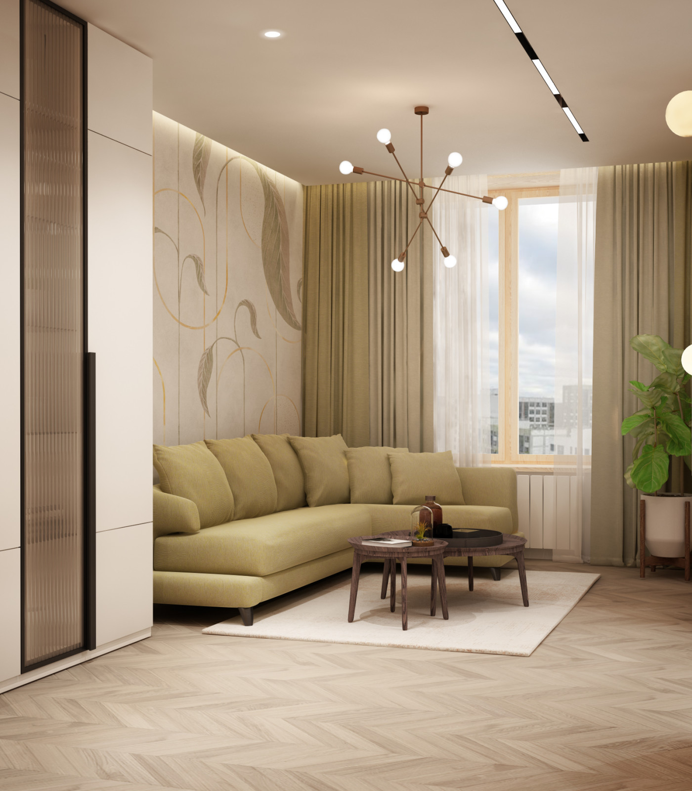 Квартира  в Новой Москве_кухня-гостиная