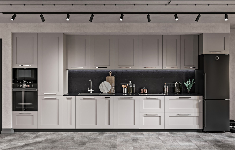 Серая квартира лофт