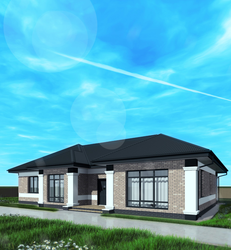 Обложка проекта: Одноэтажный дом в стиле прерий.