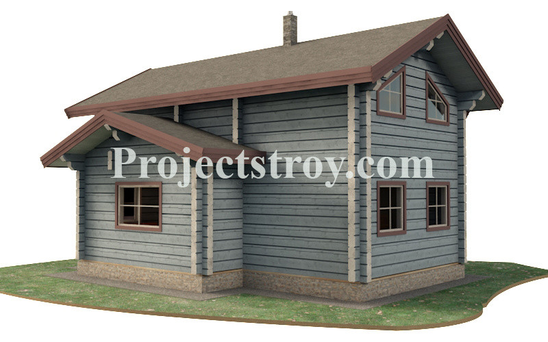Проект двухэтажного дома из лафета