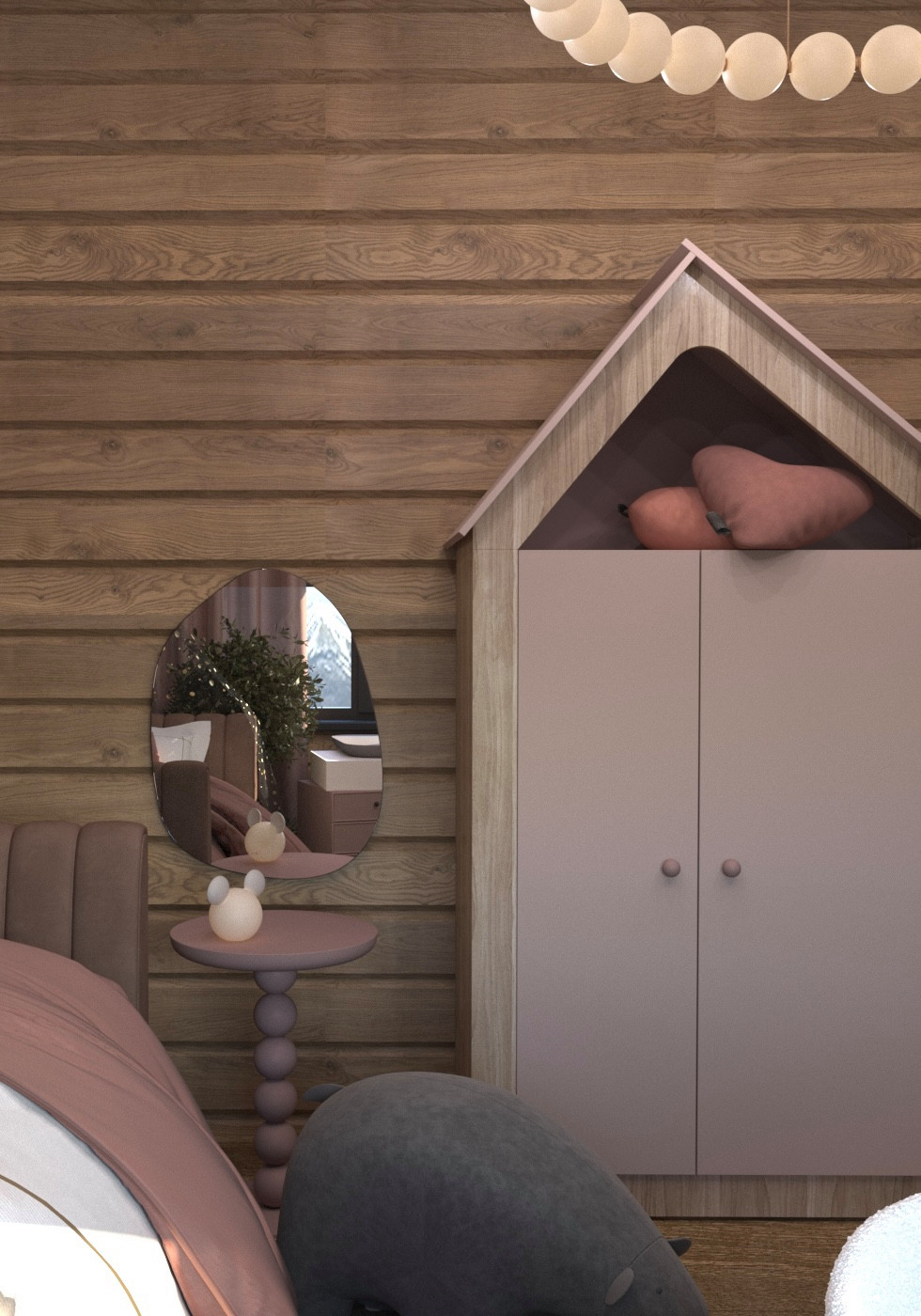 Обложка проекта: Дизайн проект интерьера для дома из клеенного бруса