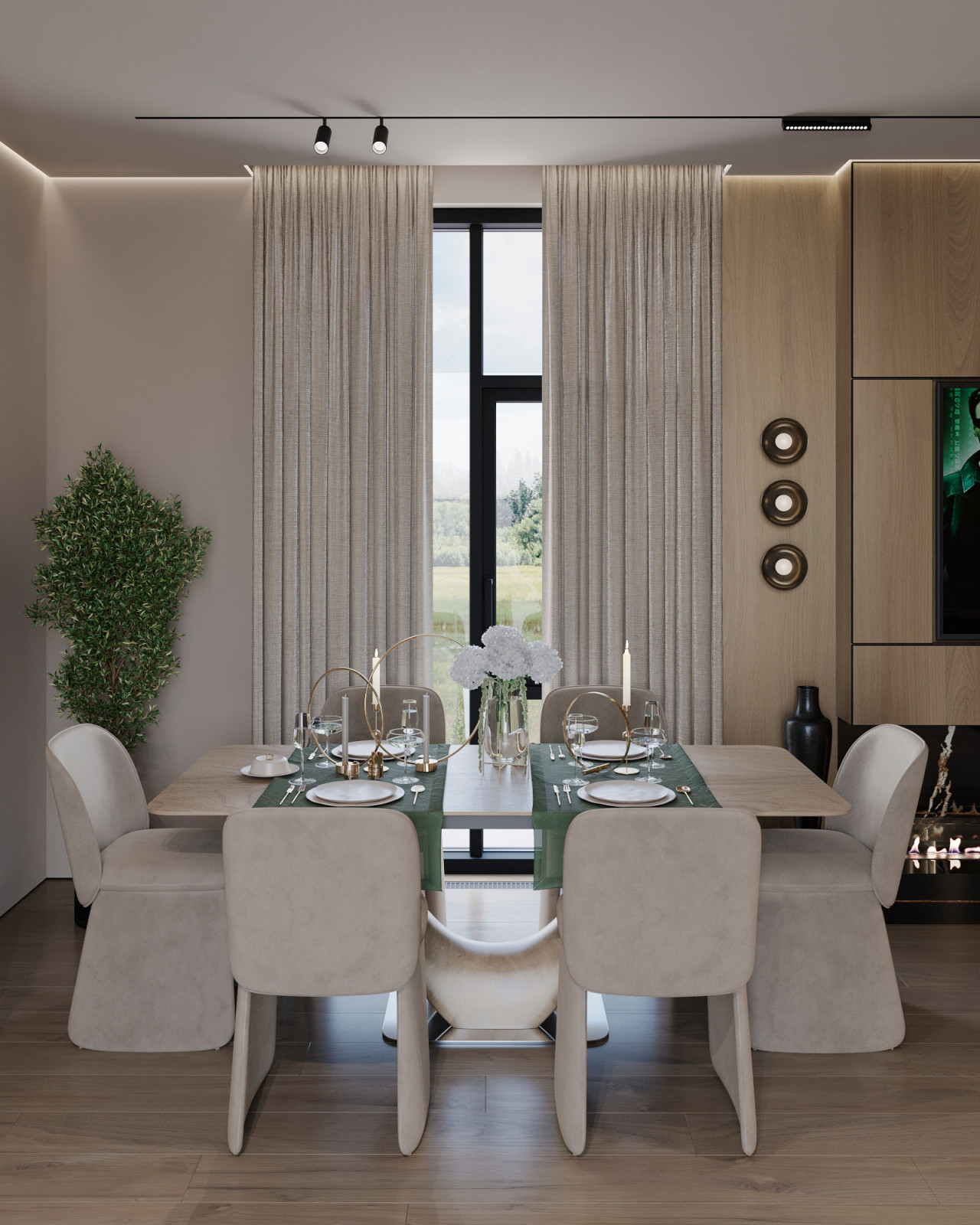 Кухня гостиная в коттедже