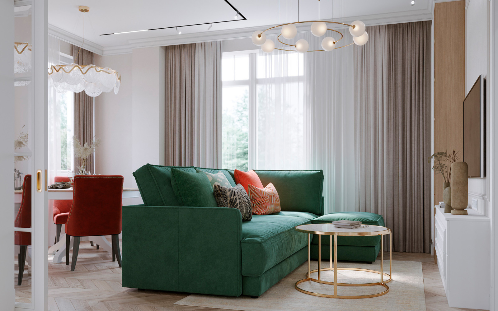 Двухкомнатная квартира в современной классике