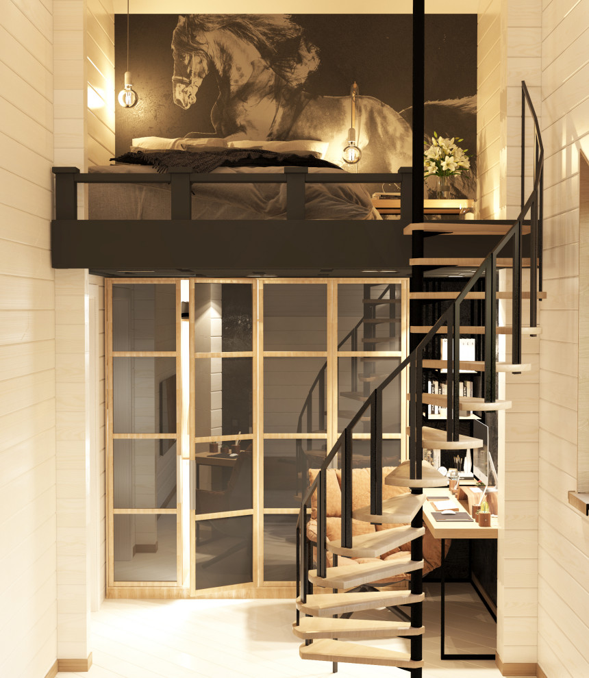 Дизайн проект интерьера в деревяном доме