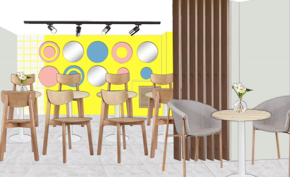 Обложка проекта: #011 ОП_ Кафе в минимализме с ярким декором