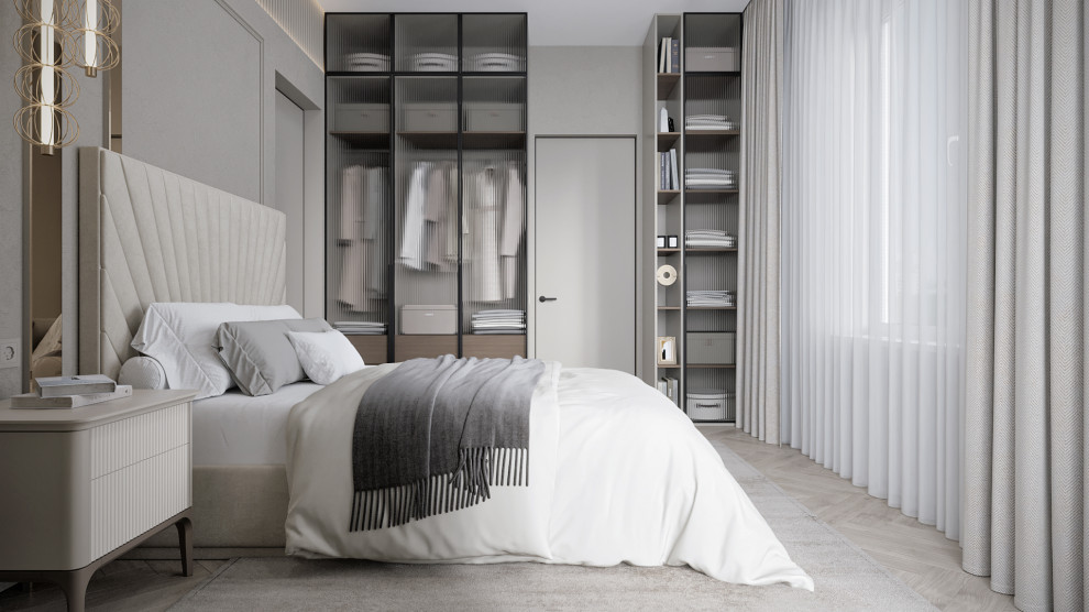 3к студия монохромный интерьер в стиле Современной классики