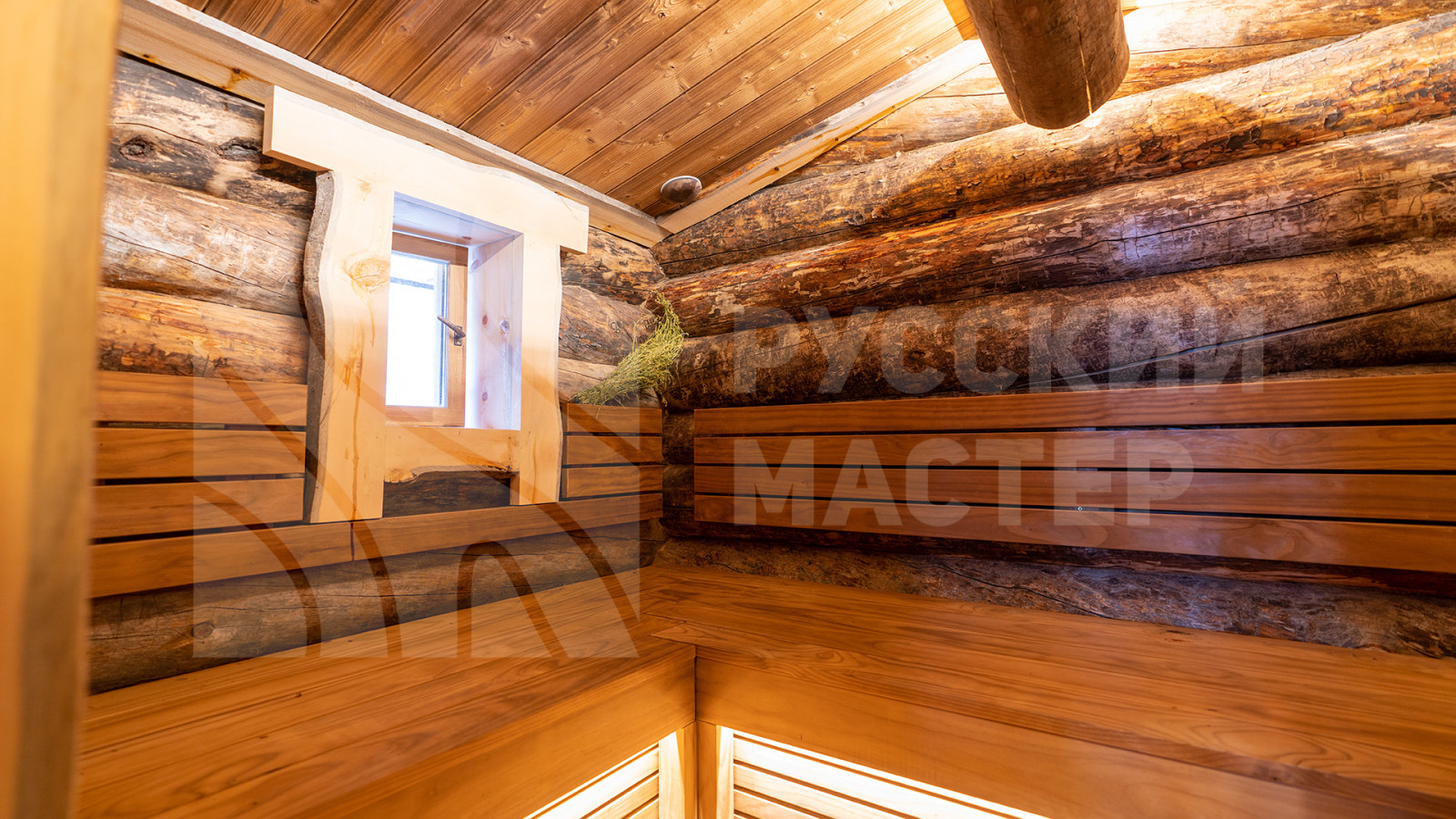 Баня из полярной сосны Кело с террасой и купелью с подогревом