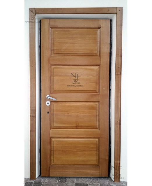 Steel door wooden finish