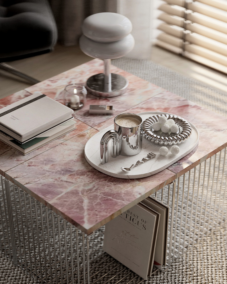 Квартира с розовым мрамором