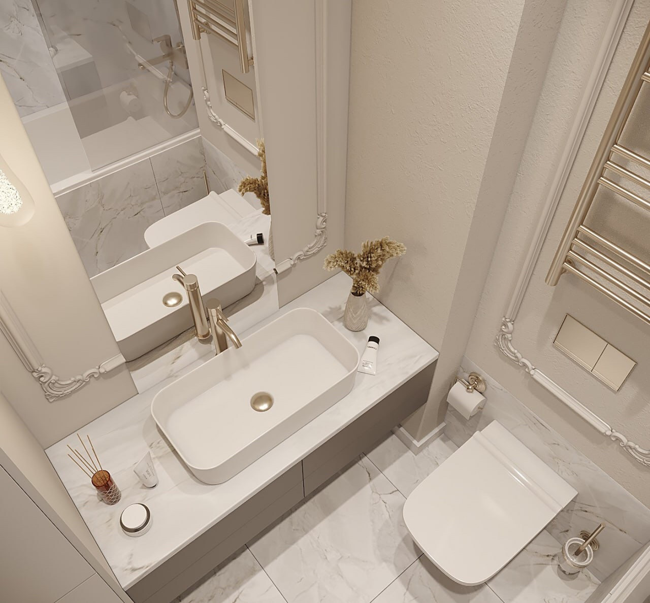 Санузел в стиле современной классики