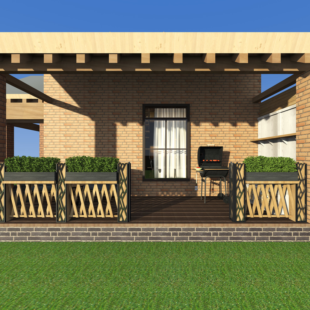 Интерьеры двухэтажной бани. Зона барбекю