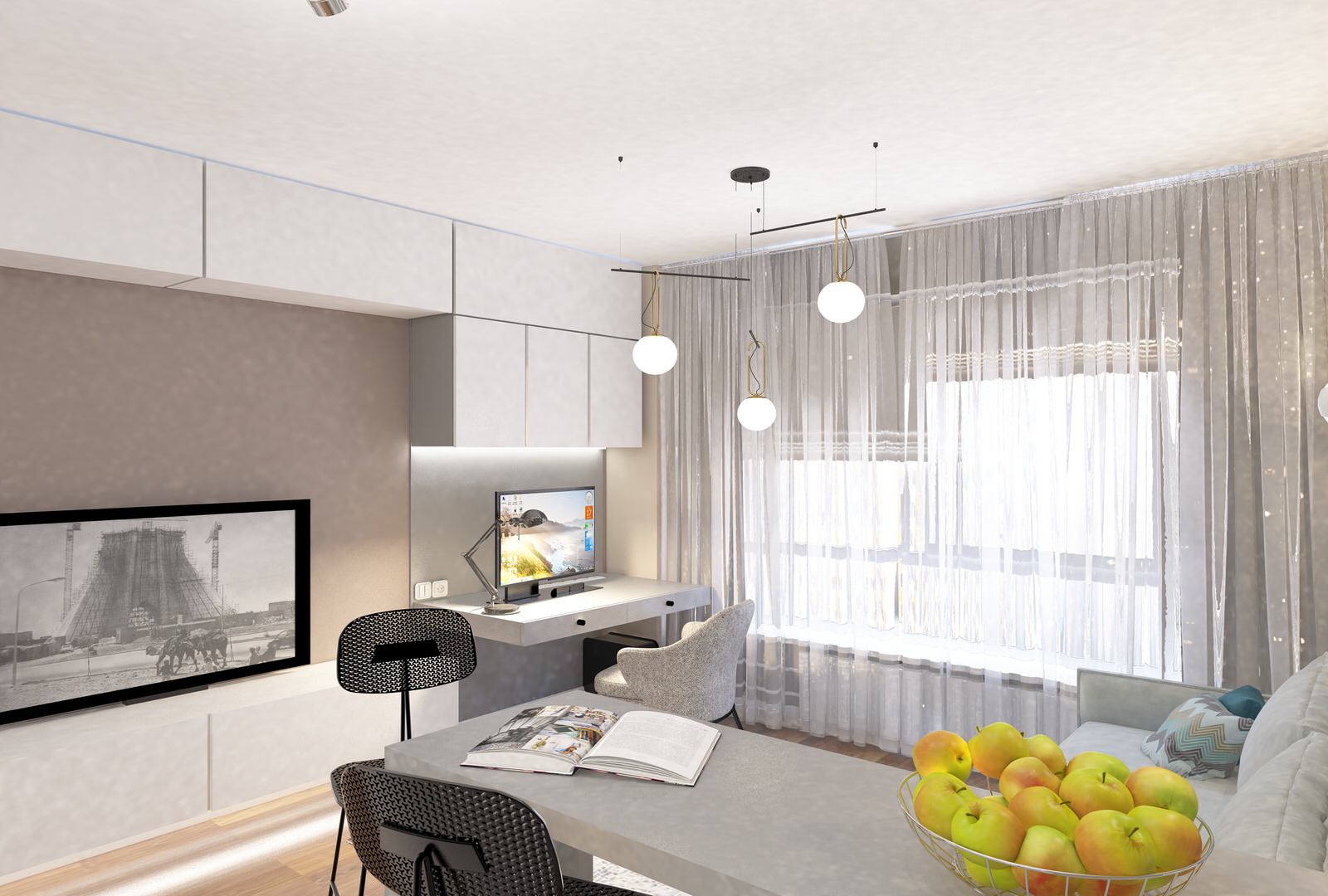 Обложка проекта: дизайн квартиры 19 кв.м г.Москва ЖК "Полярная 25"