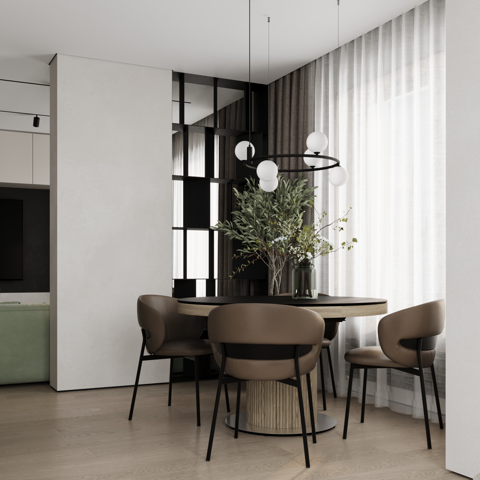 Интерьер квартиры с панорамными окнами