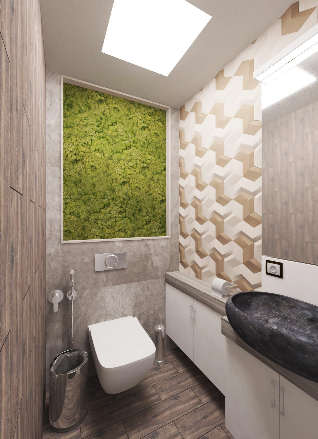 Обложка проекта: Стиль минимализм + лофт.  "Графит и картон"