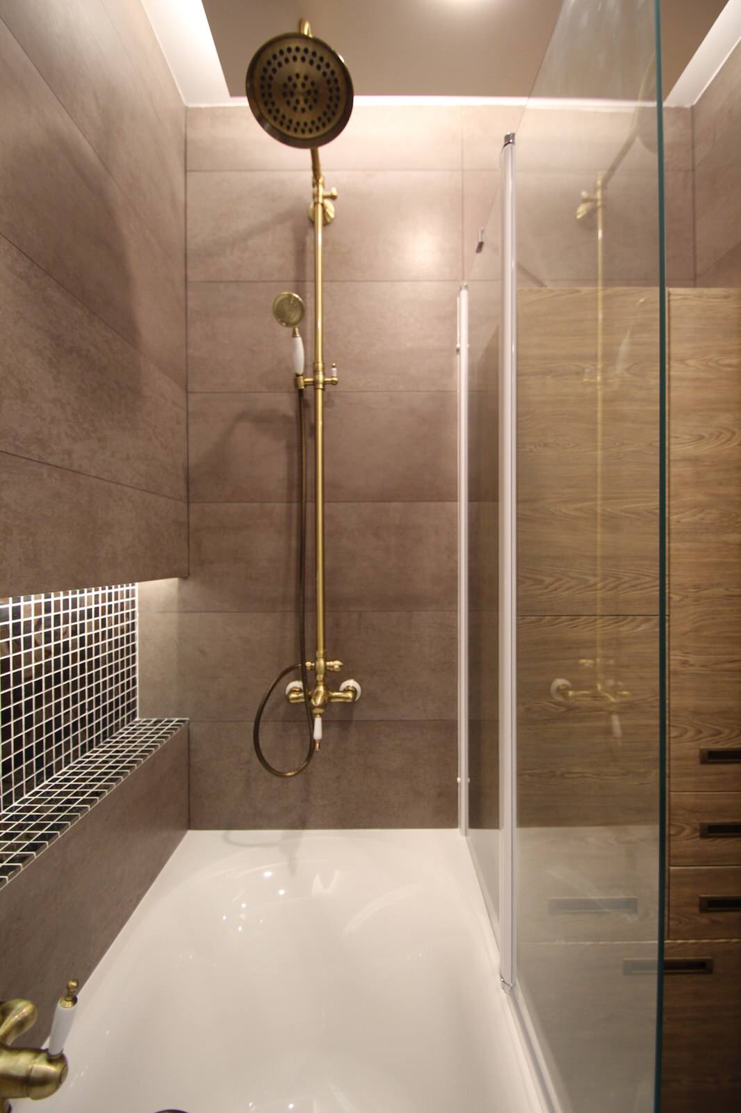 Санузел. Дизайн-проект и готовый результат.