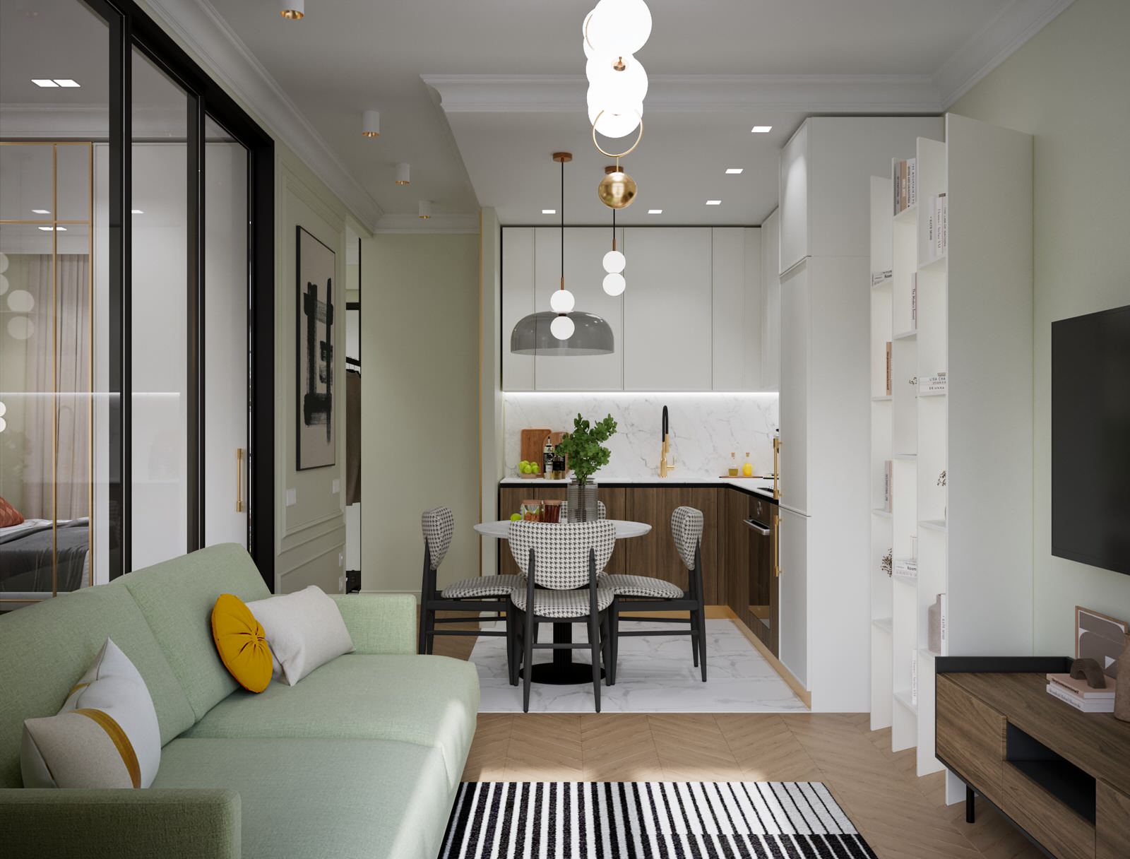 Современный интерьер с элементами классики