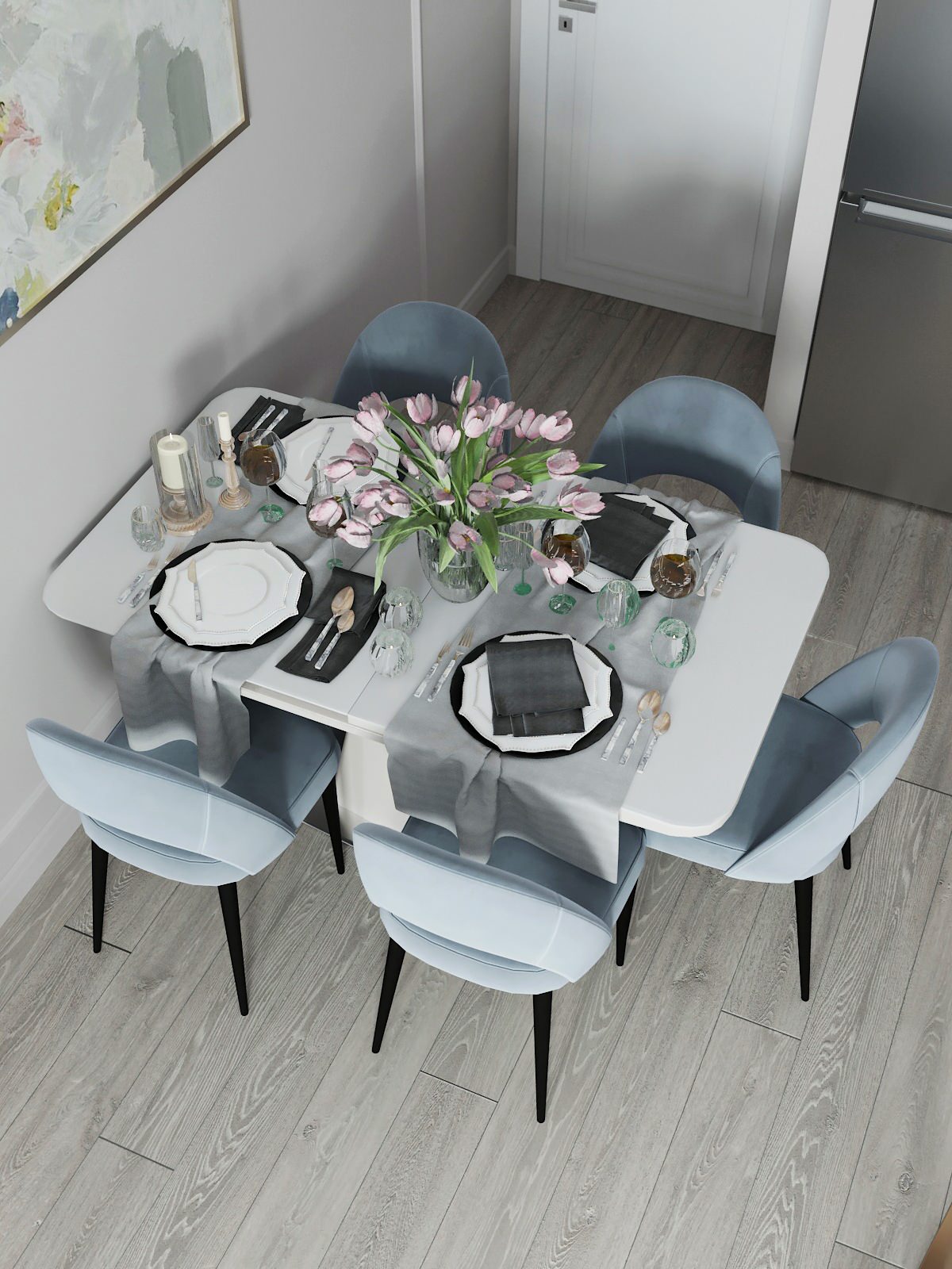 Квартира для большой семьи в леденцовых оттенках