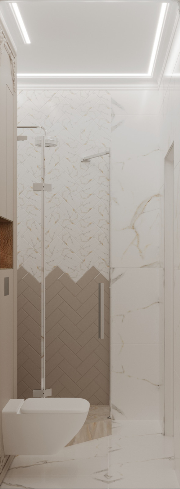 Спальня с душевой и гардеробной.