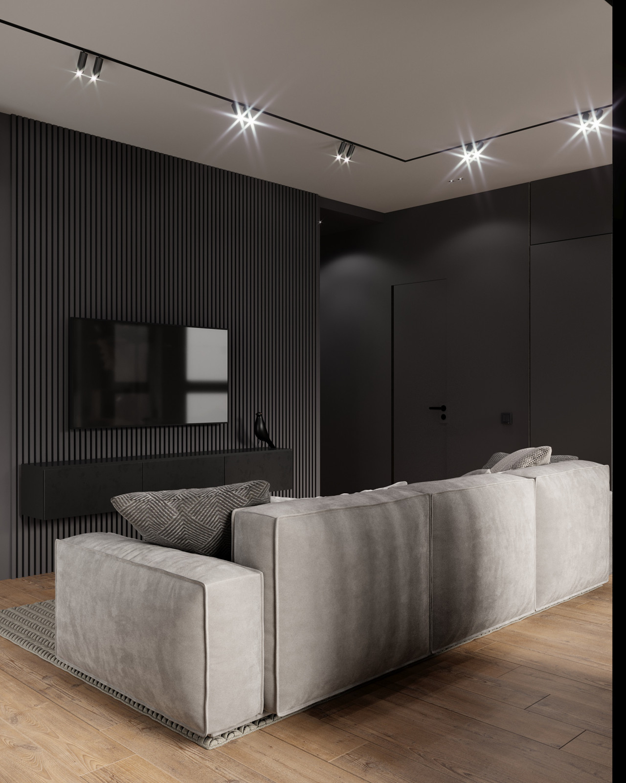 Брутальная квартира с элементами минимализма 65