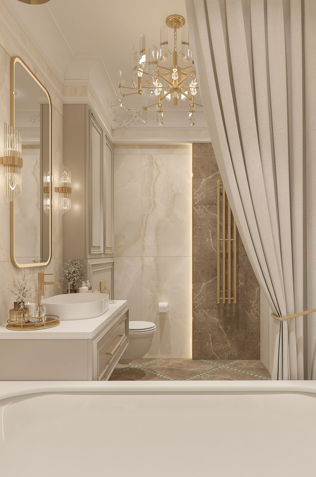 Интерьер Женской Ванной комнаты. Таунхаус в КП "Образцово"