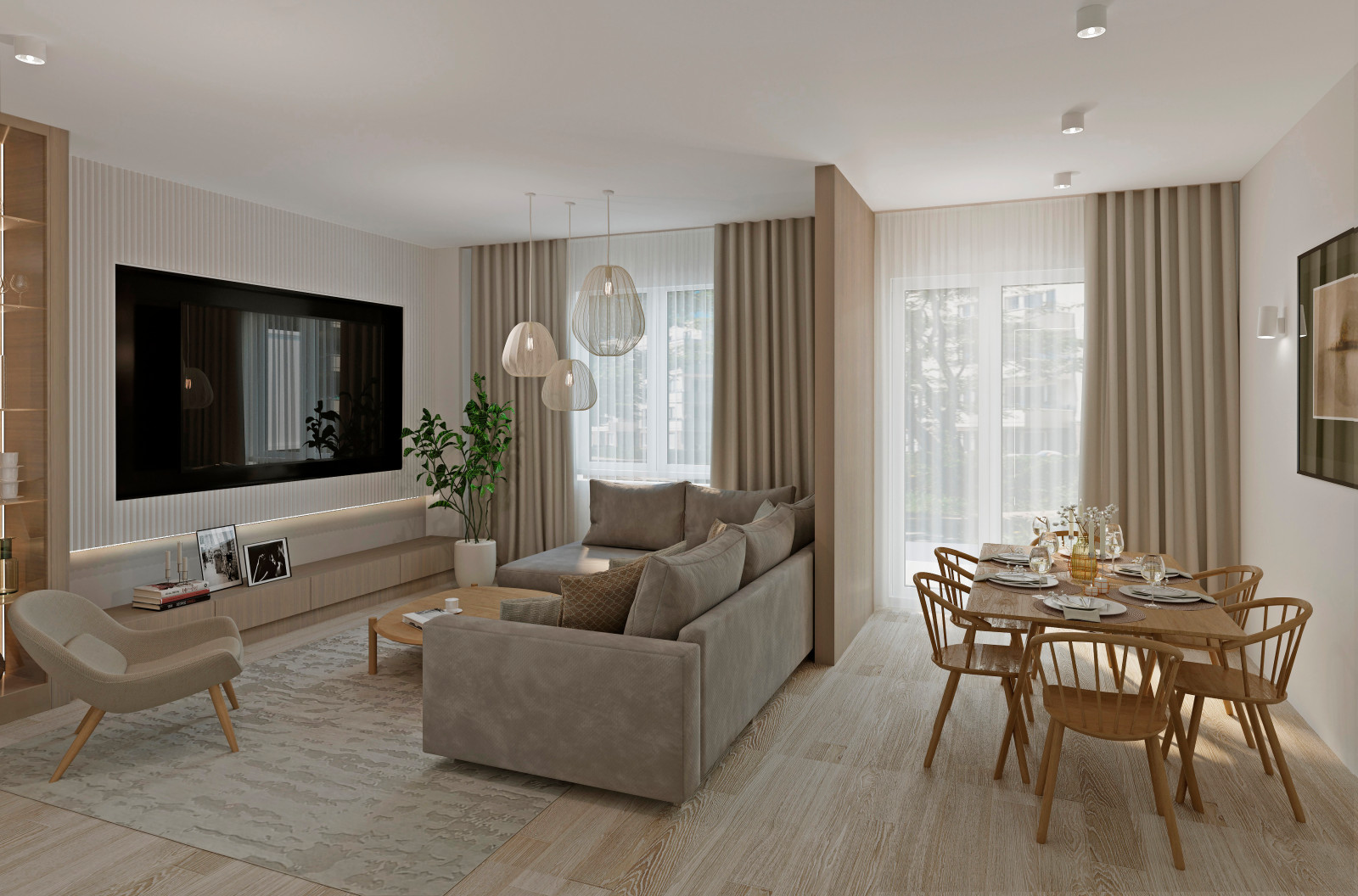 Siebenzimmerwohnung in Berlin, im skandinavischen Stil.