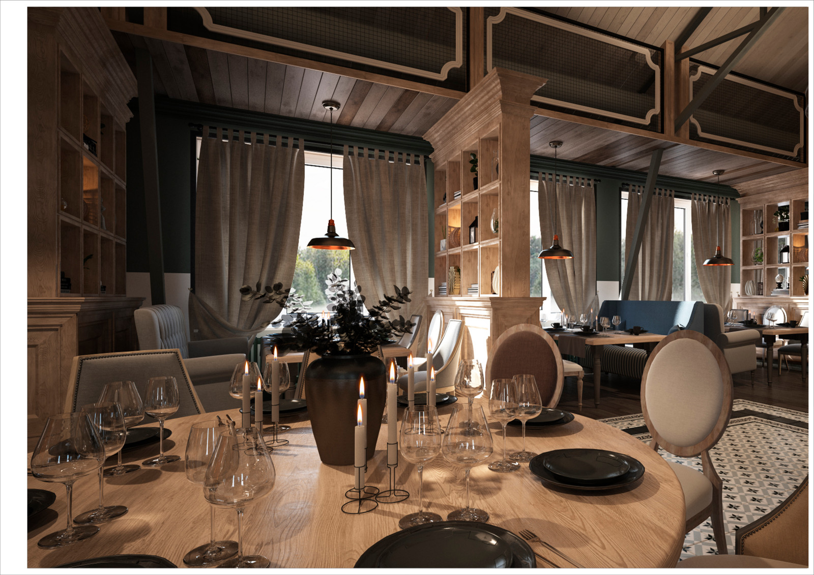 Restaurant_006_визуализация интерьера ресторана в "г. Волгодонск  51"