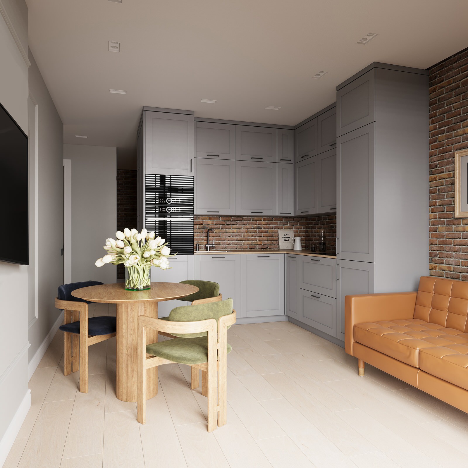 Дизайн-проект квартиры 60 кв.м в  стиле Петербургский Лофт