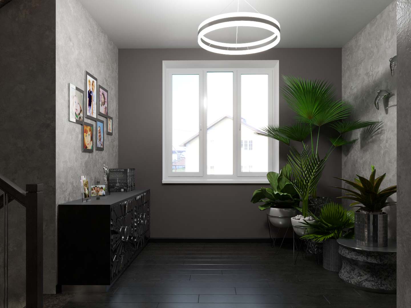 Холл 2 этажа с ботаническим садом