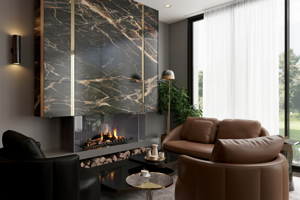 Гостиная загородного дома в Итальянском проектировании