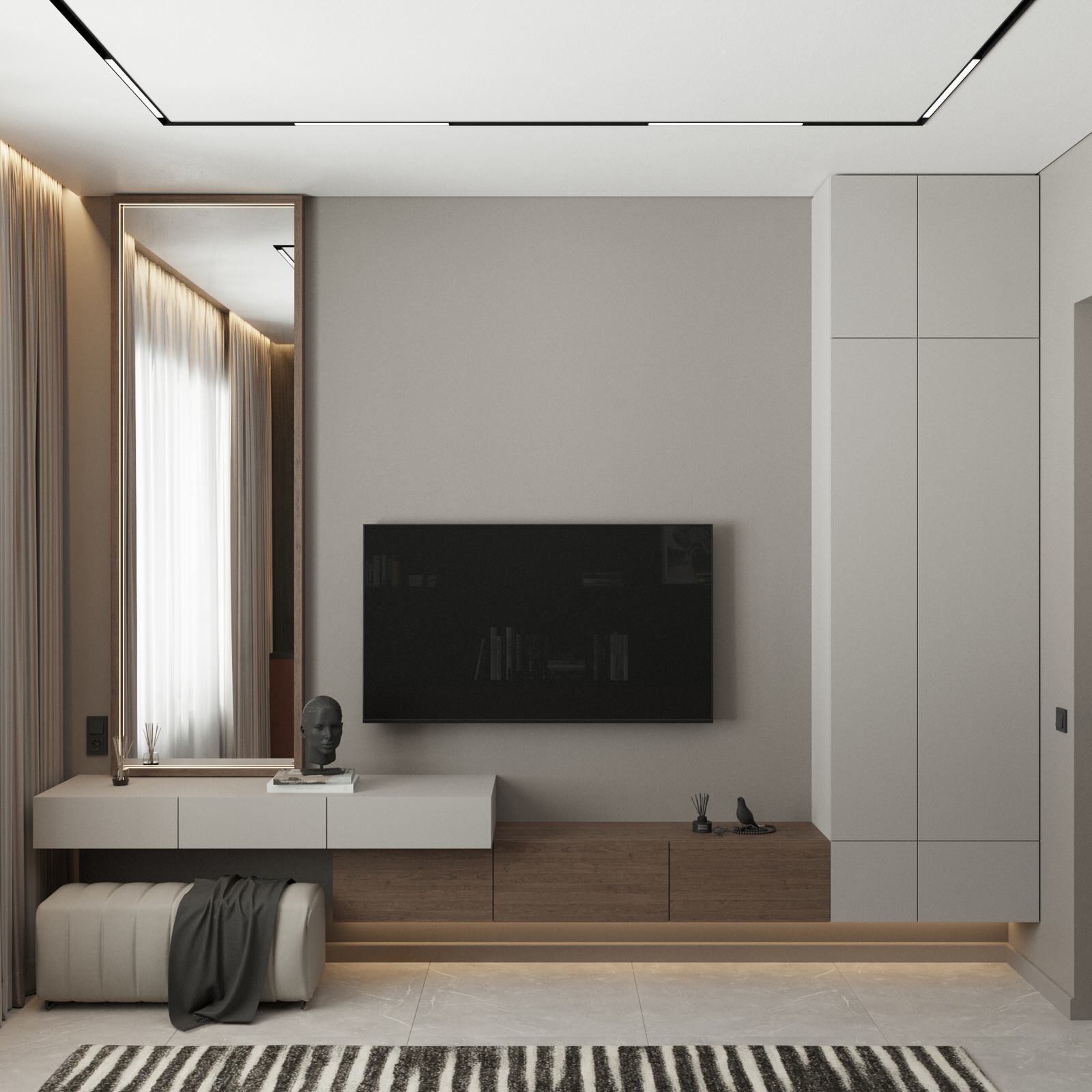 КП Первозванный 1, гостиная (вариант 2)