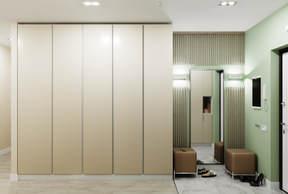 Эко минимализм в трёхкомнатной ЖК Маршал Град