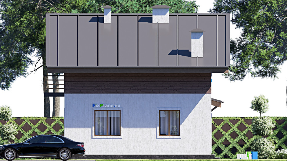 Проект дома с мансардой 8х10 м S110м2 F-17378